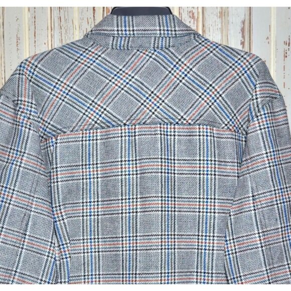 Perry Ellis Plaid Wool Blend Bomber Jacket Multi-Color Interior Lining Size M - Picture 8 of 8